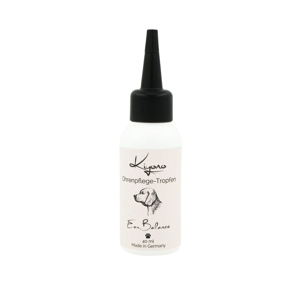 Kiyono Ear Balance Ohrenpflegetropfen für Hunde – sanfte Reinigung und Pflege, vorbeugend gegen Milben und Pilzen, 40 ml Flasche.