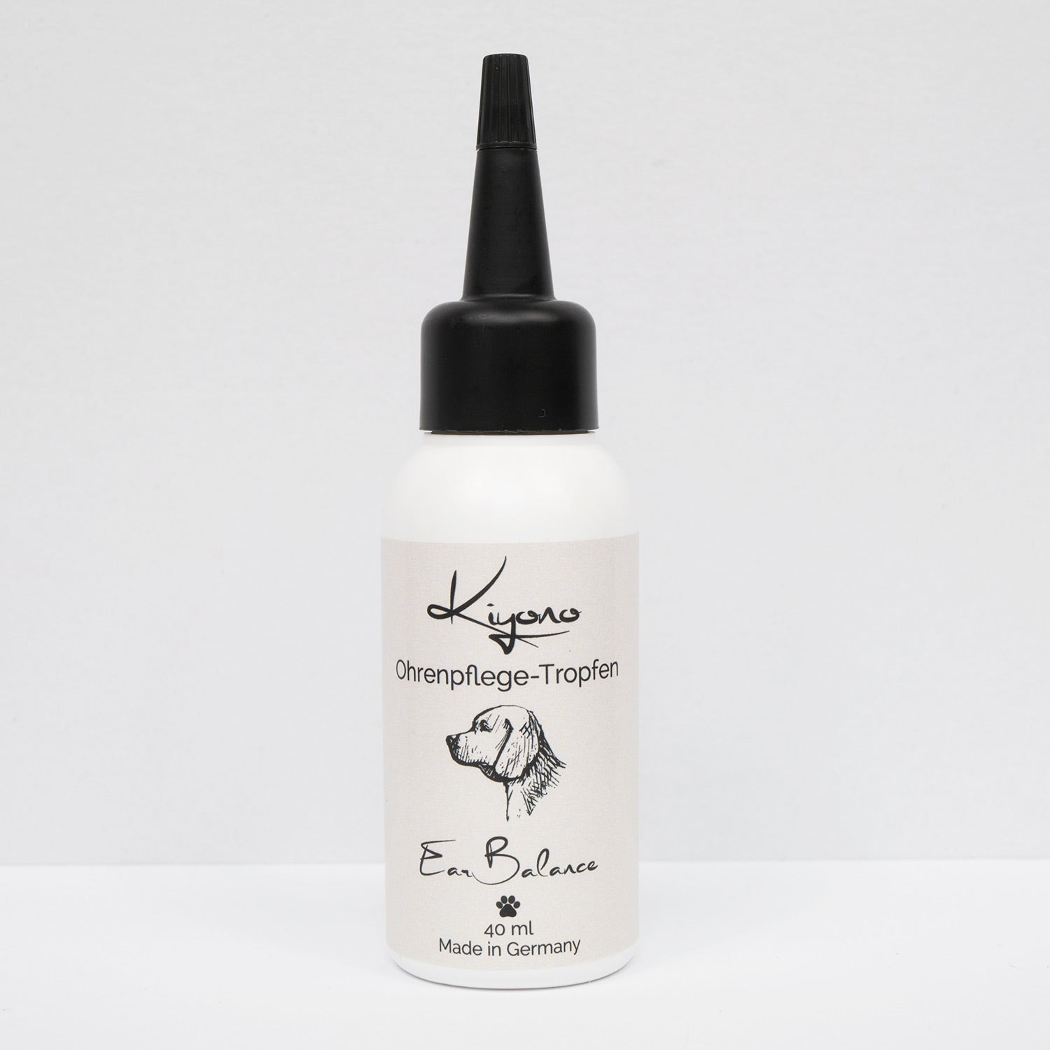 Kiyono Ear Balance Ohrenpflegetropfen für Hunde – sanfte Reinigung und Pflege, 40 ml Flasche.