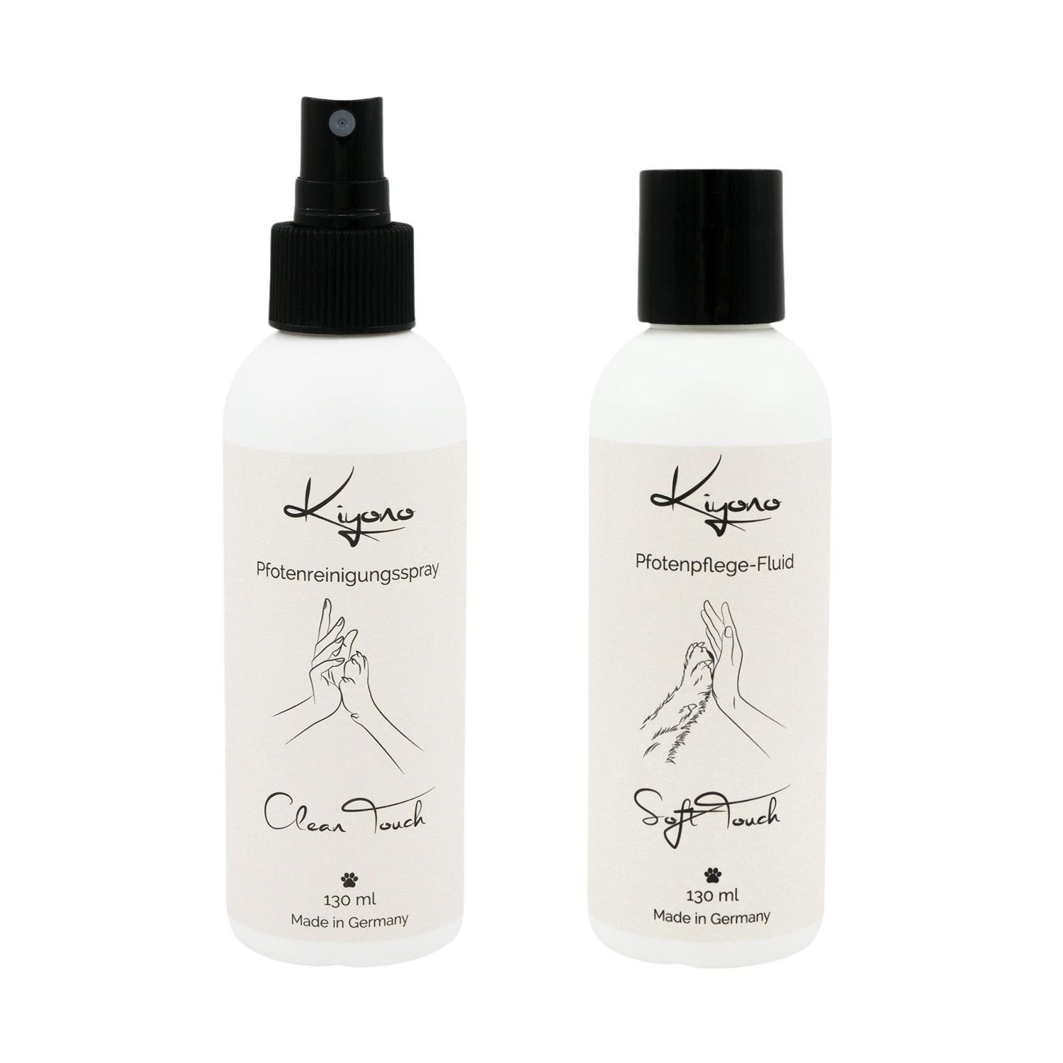 Pfotenreinigungsspray - Clean Touch und Pfotenpflege-Fluid - Soft Touch, ein Set für die perfekte Pfotenpflege