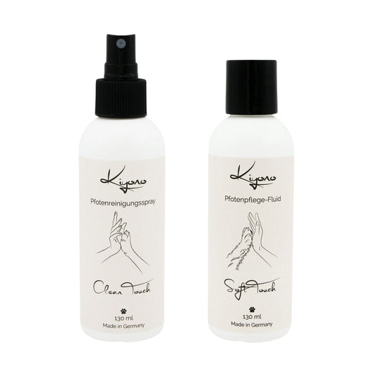 Pfotenreinigungsspray - Clean Touch und Pfotenpflege-Fluid - Soft Touch, ein Set für die perfekte Pfotenpflege
